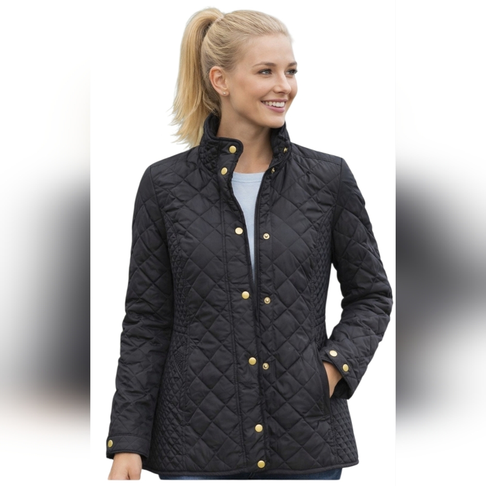 Women's Appleseed's Quilted Black Lightweight Puffer Jacket (SIZE: small)